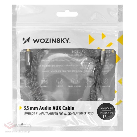 Wozinsky uniwersalny kabel mini jack 2x kabel AUX 1,5 m czarny