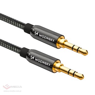 Wozinsky uniwersalny kabel mini jack 2x kabel AUX 2 m czarny