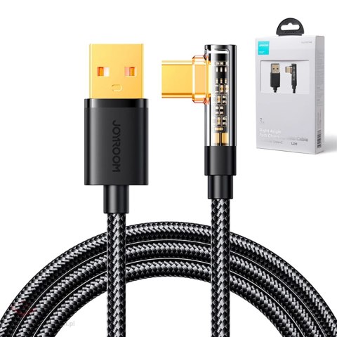 Kabel Joyroom Gaming Cable S-UC027A6 USB-C (kątowy) / USB-A (prosty) 3A 1.2 m - czarny