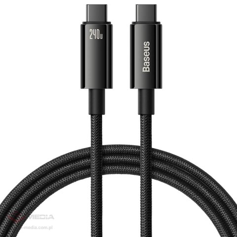 Kabel Baseus CAWJ040001 USB-C - USB-C 240W 480Mb/s 1m - czarny