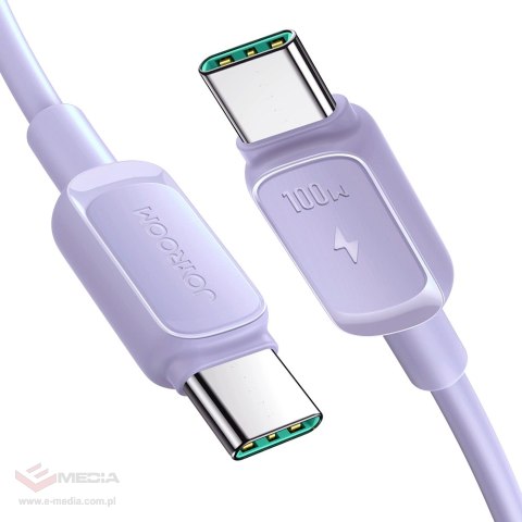 Kabel Joyroom Multi-Color Series A14 USB-C / USB-C 100W 1.2 m - fioletowy