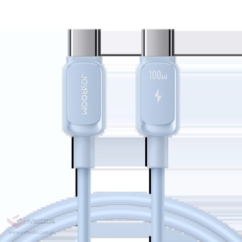 Kabel Joyroom Multi-Color Series A14 USB-C / USB-C 100W 1.2 m - niebieski