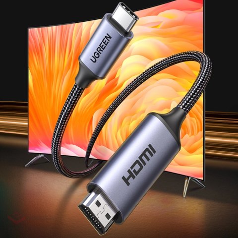 Kabel USB C - HDMI 2.1 8K 60Hz 1.5m Ugreen CM565 - szary