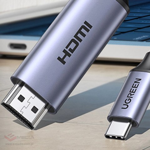 Kabel USB C - HDMI 2.1 8K 60Hz 1.5m Ugreen CM565 - szary