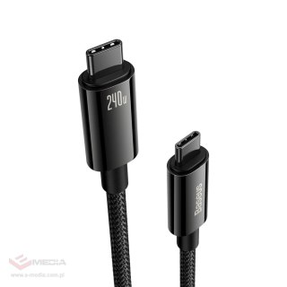 Kabel USB C - USB C 480Mb/s 240W 3m Baseus Tungsten Gold CAWJ040101 - czarny