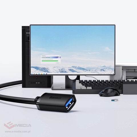 Przedłużacz kabel USB 3.0 3m Baseus AirJoy Series - czarny