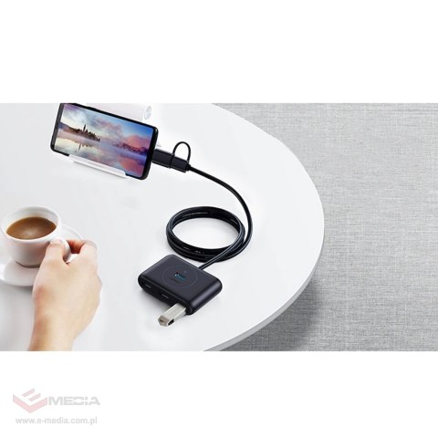 Ugreen HUB 4w1 USB-C - 4xUSB 3.0 5Gb/s 1m czarny (CR113)