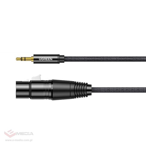 Ugreen kabel audio 3.5mm mini jack (męski) - XLR (żeński) 1m czarny (AV182)