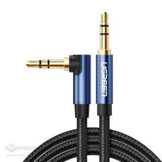 Ugreen kabel audio AUX wtyczka kątowa minijack 3,5 mm 2m niebieski (AV112)