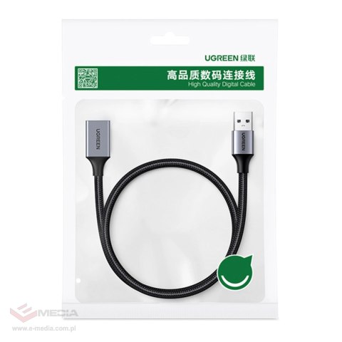 Ugreen kabel przedłużacz adapter USB (męski) - USB (żeński) 3.0 5Gb/s 0.5m szary (US115)