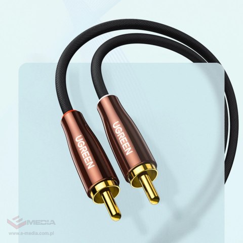 Ugreen kabel przewód audio 3,5 mm mini jack (męski) - 2RCA (męski) 2m miedziany (AV170)