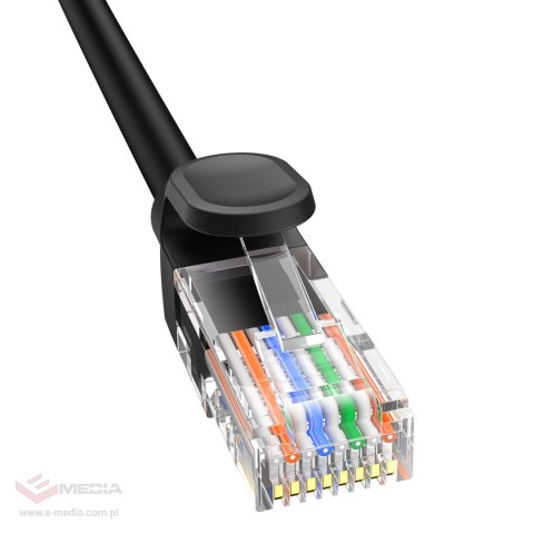 Kabel Ethernet Baseus High Speed Cat 5 RJ-45 1000Mb/s 10m okrągły - czarny