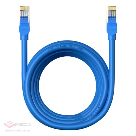 Kabel Ethernet Baseus High Speed Cat 6 RJ-45 1000Mb/s 5m okrągły - niebieski