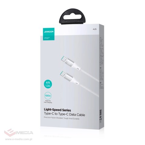 Kabel Joyroom Light-Speed Series S-A25 USB-C / USB-C 100W 1.2m - biały