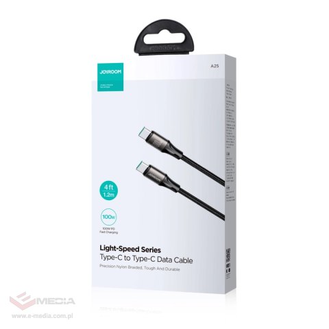 Kabel Joyroom Light-Speed Series S-A25 USB-C / USB-C 100W 1.2m - czarny