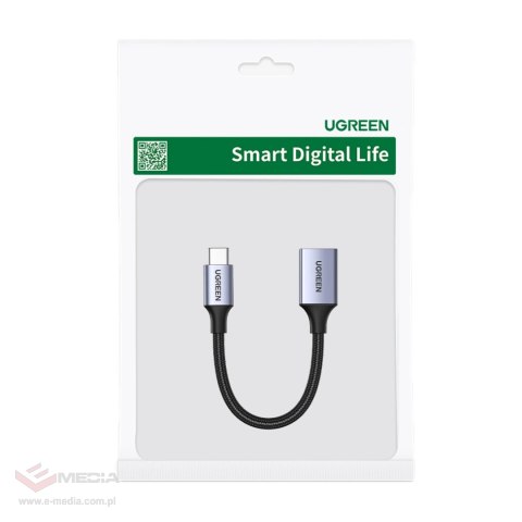 Kabel USB C (męski) - USB (żeński) 3.0 OTG 0.15m Ugreen US378 - czarny