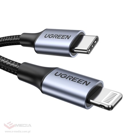 Kabel Ugreen US304 60761 Lightning - USB-C 2.0 MFi 2 m - szary