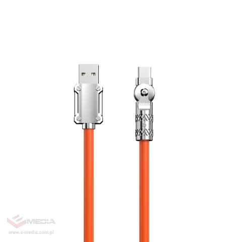 Kabel kątowy Dudao L24AC USB-A - USB-C o rotacji 180° 120W 1m - pomarańczowy