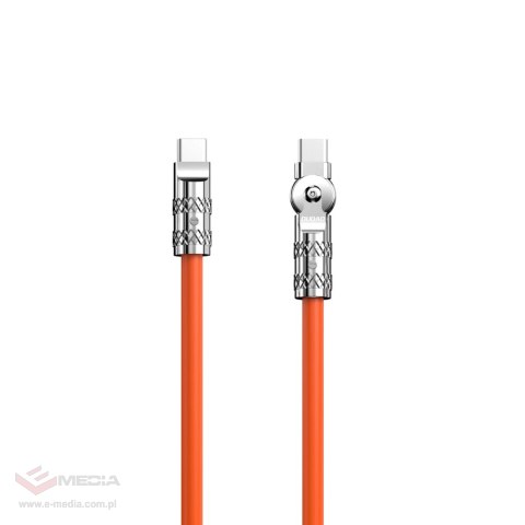 Kabel kątowy Dudao L24CC USB-C - USB-C o rotacji 180° 120W 1m - pomarańczowy