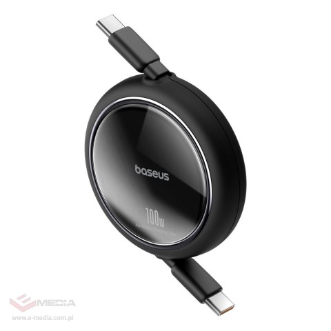 Kabel wysuwany Baseus Free2Draw Mini USB-C - USB-C 100W 1m - czarny