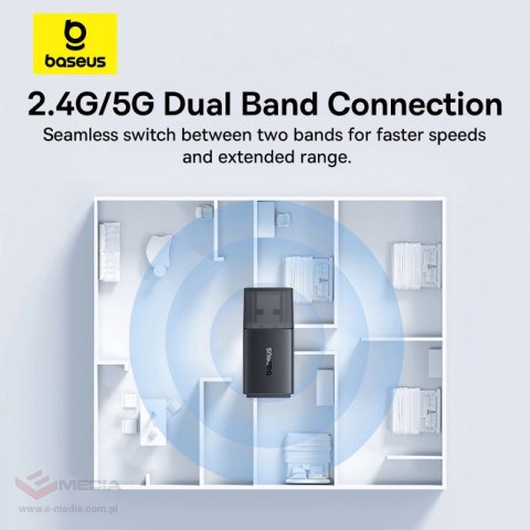 Karta sieciowa USB Baseus BS-OH170 650Mb/s 5GHz - czarna