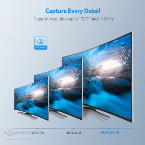 Rozdzielacz VGA Ugreen 40254 1x2 - czarny