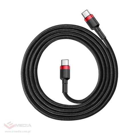 Kabel Baseus CATKLF-G91 USB-C - USB-C PD QC 60W 3A 480Mb/s 1m - czarno-czerwony