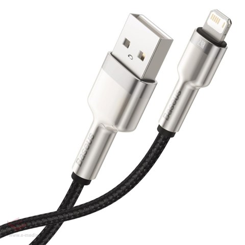Kabel Baseus Cafule Series Metal Data USB-A / Lightning 2.4A 1m - czarny