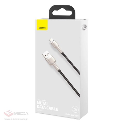 Kabel Baseus Cafule Series Metal Data USB-A / Lightning 2.4A 1m - czarny