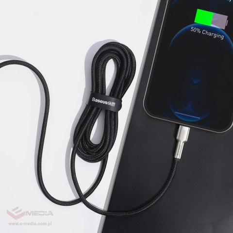 Kabel Baseus Cafule Series Metal Data USB-A / Lightning 2.4A 1m - czarny