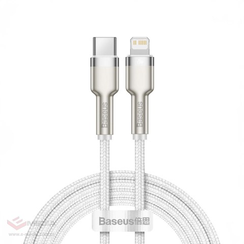 Kabel Baseus Cafule Series Metal Data USB-C / Lightning 20W PD 1 m - biały