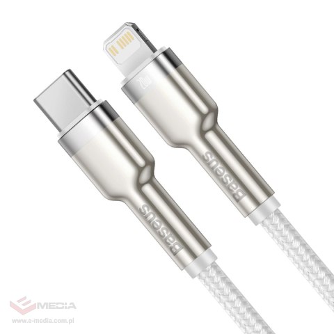 Kabel Baseus Cafule Series Metal Data USB-C / Lightning 20W PD 1 m - biały