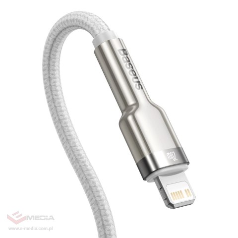 Kabel Baseus Cafule Series Metal Data USB-C / Lightning 20W PD 1 m - biały