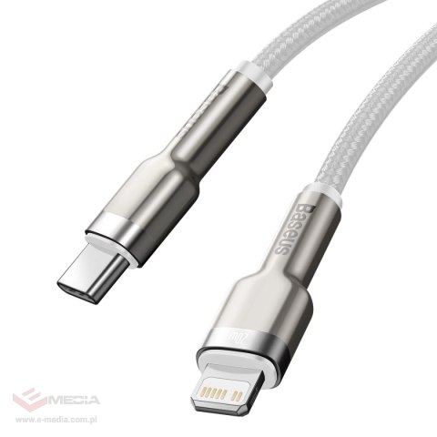 Kabel Baseus Cafule Series Metal Data USB-C / Lightning 20W PD 1 m - biały