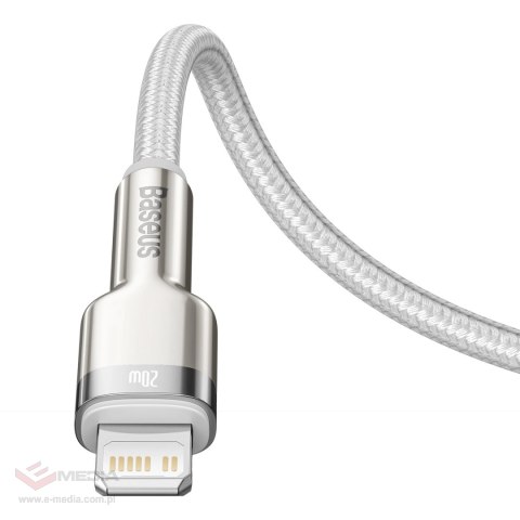 Kabel Baseus Cafule Series Metal Data USB-C / Lightning 20W PD 1 m - biały