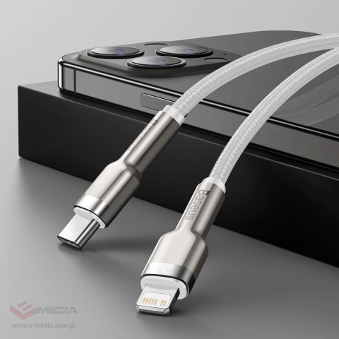 Kabel Baseus Cafule Series Metal Data USB-C / Lightning 20W PD 2 m - biały