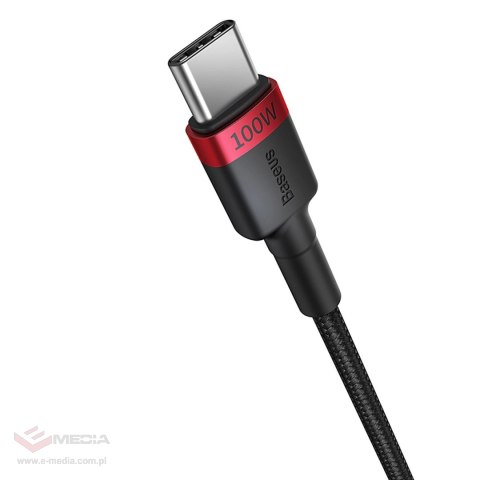 Kabel Baseus Cafule USB-C / USB-C 100W 1 m - czerwono-czarny i czarno-szary (2 szt.)