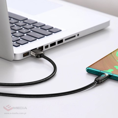 Kabel Baseus Display Fast Charging Data USB-A / USB-C 66W 1 m - czarny