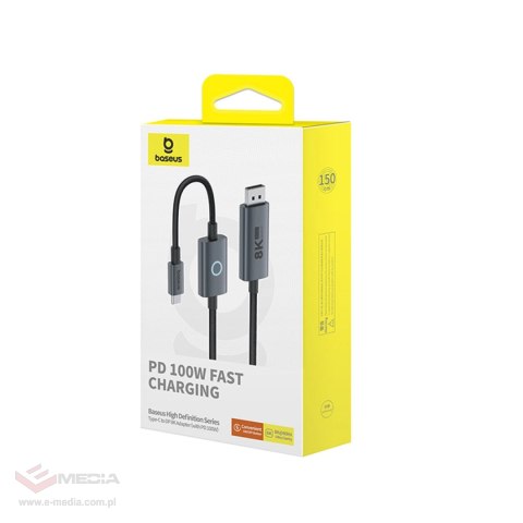 Kabel Baseus High Definition Series BS-OH139 USB-C / DP 8K PD 100W 1.5m - czarny