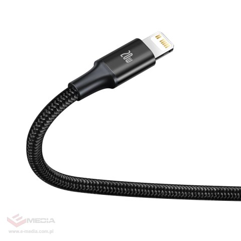 Kabel Baseus Rapid Series 3w1 USB-C - USB-C / Lightning / micro USB 20W PD 1.5m - czarny