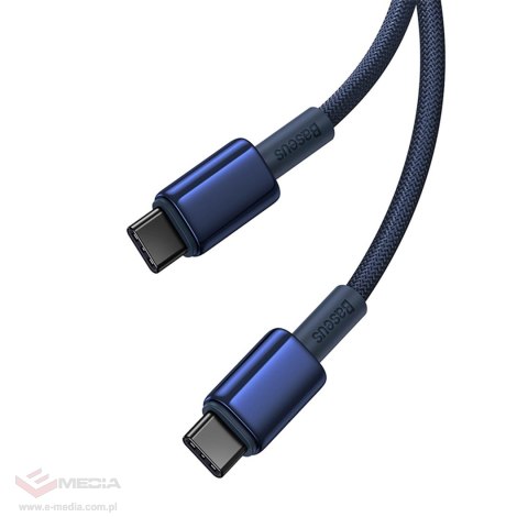 Kabel Baseus Tungsten Gold USB-C / USB-C 100W 1m - granatowy