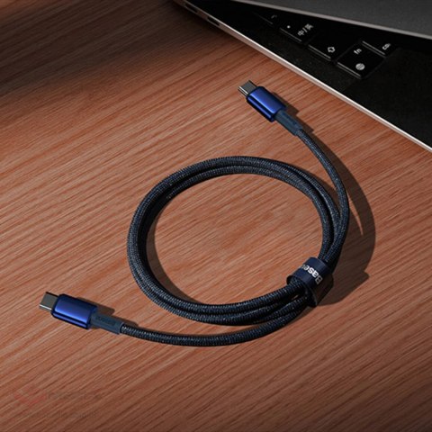 Kabel Baseus Tungsten Gold USB-C / USB-C 100W 1m - granatowy