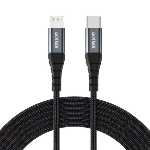 Kabel Choetech IP0041 USB-C / Lightning MFi 480Mb/s 3A 2 m - czarny