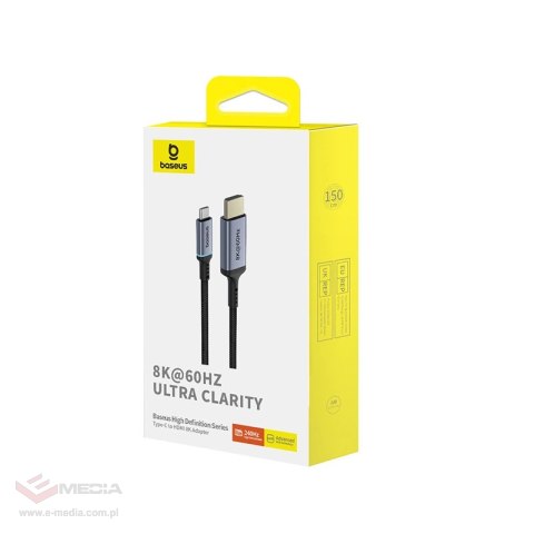 Kabel USB-C - HDMI Baseus BS-OH064 8K 60Hz 1,5m - czarny