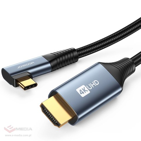 Kabel Joyroom SY-20C1 USB-C (kątowy) / HDMI (prosty) 4K 60Hz 2m - szary