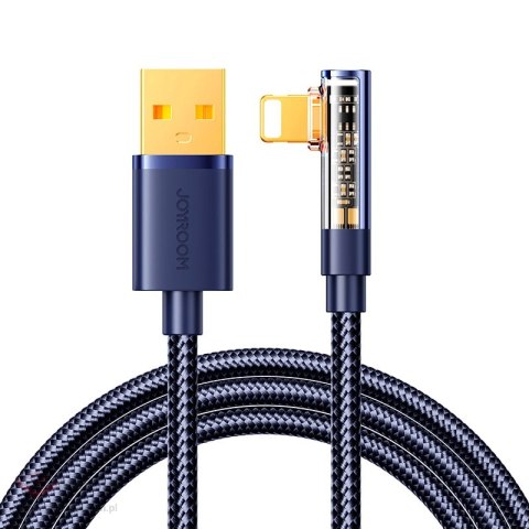 Kabel Joyroom Gaming Cable S-UL012A6 Lightning (kątowy) / USB-A (prosty) 2.4A 1.2 m - niebieski