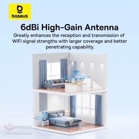 Karta sieciowa USB Baseus BS-OH172 300Mb/s - czarna