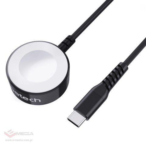 Ładowarka bezprzewodowa Choetech T319 MFI o mocy 5W, do Apple Watch + kabel USB-C - czarna