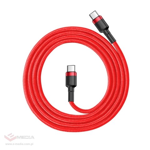 Kabel Baseus CATKLF-G09 USB-C - USB-C PD QC 60W 3A 480Mb/s 1m - czerwony