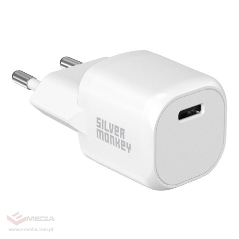 Ładowarka sieciowa Silver Monkey Mini USB-C 20W PD - biała